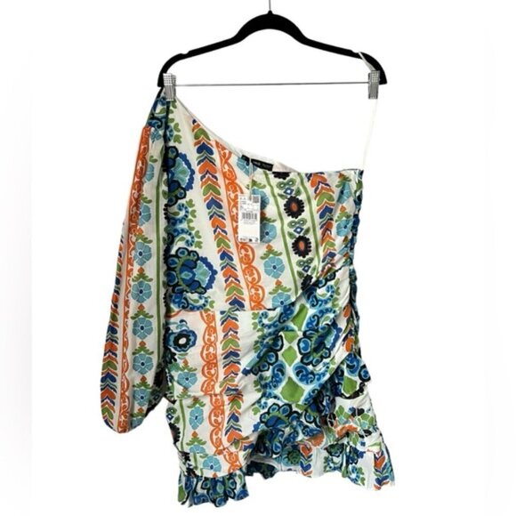 Mango, Ladies Asymmetrical pleated dress. Size: 10. NWT - Picture 2 of 16